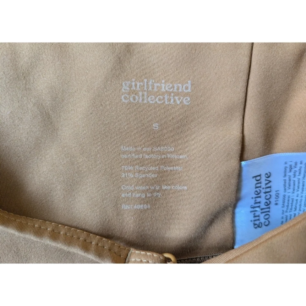Girlfriend Collective Caramel/Gold Topanga Bra Top #1001 Yoga Athleisure sz S - Picture 4 of 8